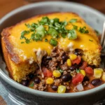 Southwest Beef Cornbread Casserole