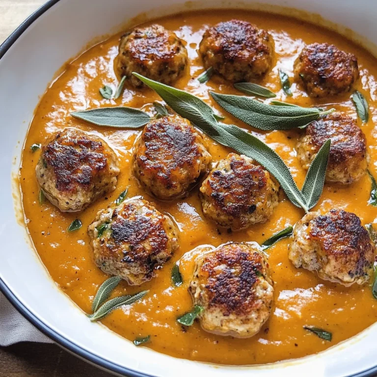 Turkey Meatballs in Pumpkin Sage Sauce
