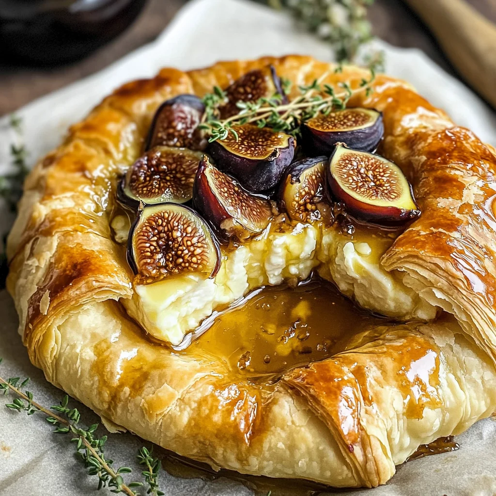 Baked Brie in Puff Pastry with Honey and Fig