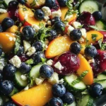 Blueberry Peach Feta Salad