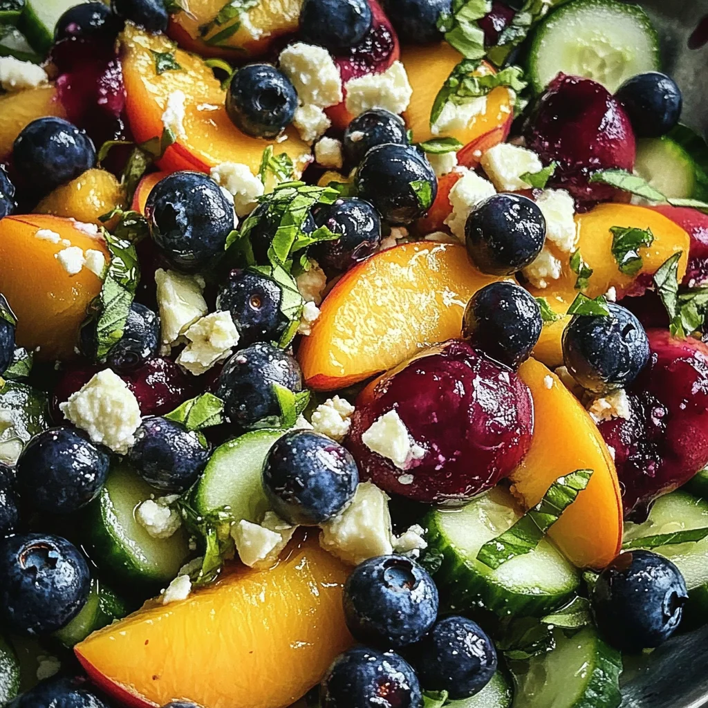 Blueberry Peach Feta Salad