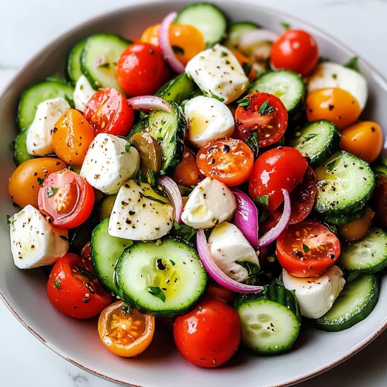 Fresh Cucumber Caprese Salad