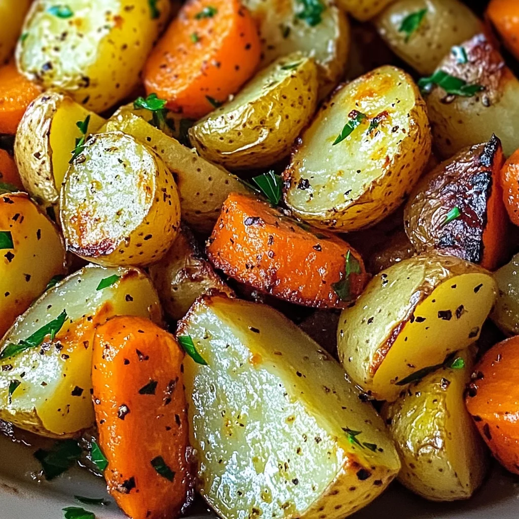 Garlic Herb Roasted Potatoes, Carrots, and Zucchini