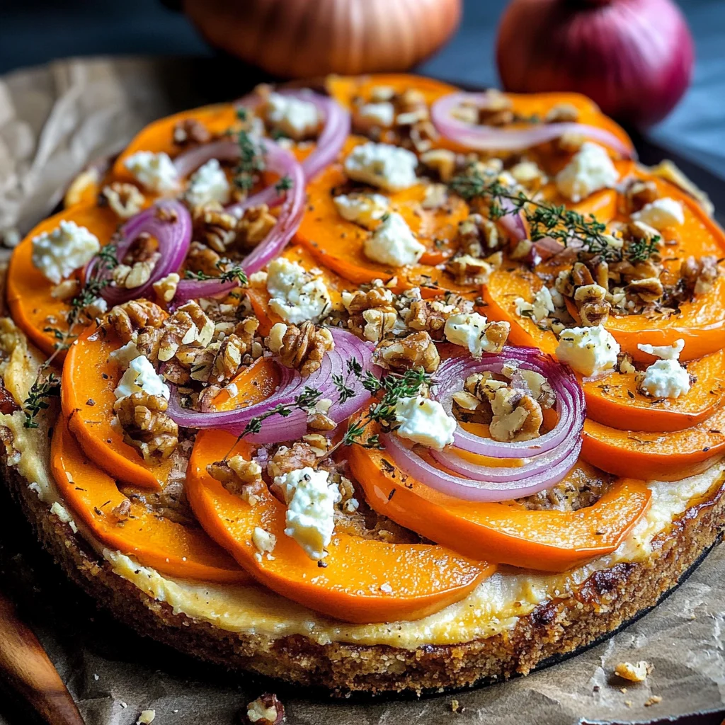 Kürbis-Flammkuchen mit Feta