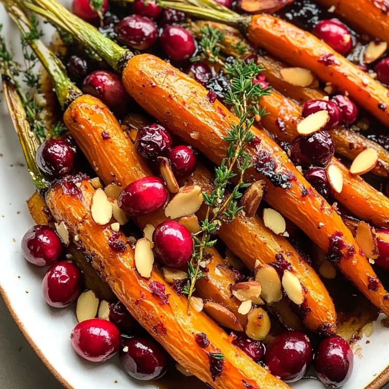 Maple roasted carrots with cranberries