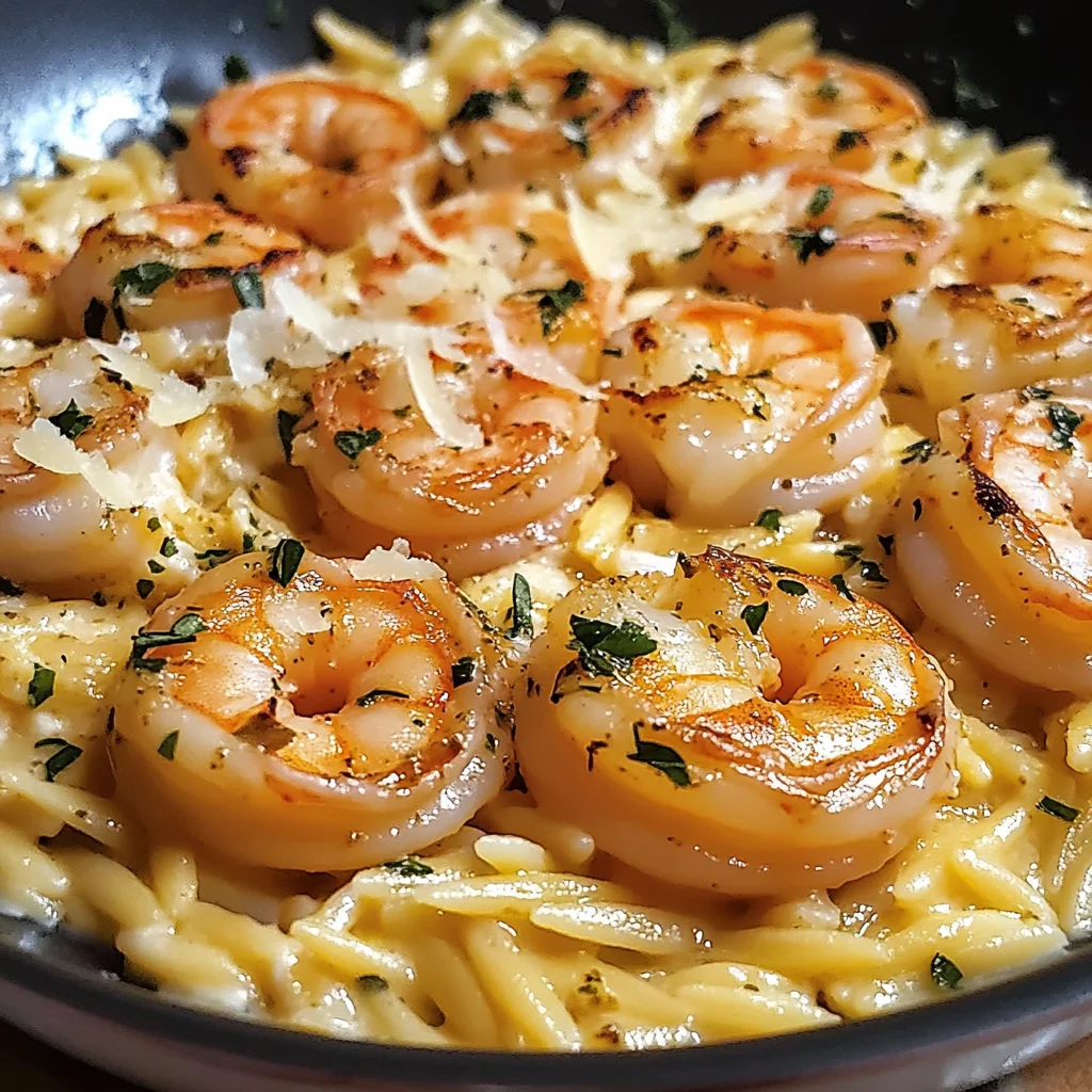 One Pan Parmesan Orzo with Shrimp