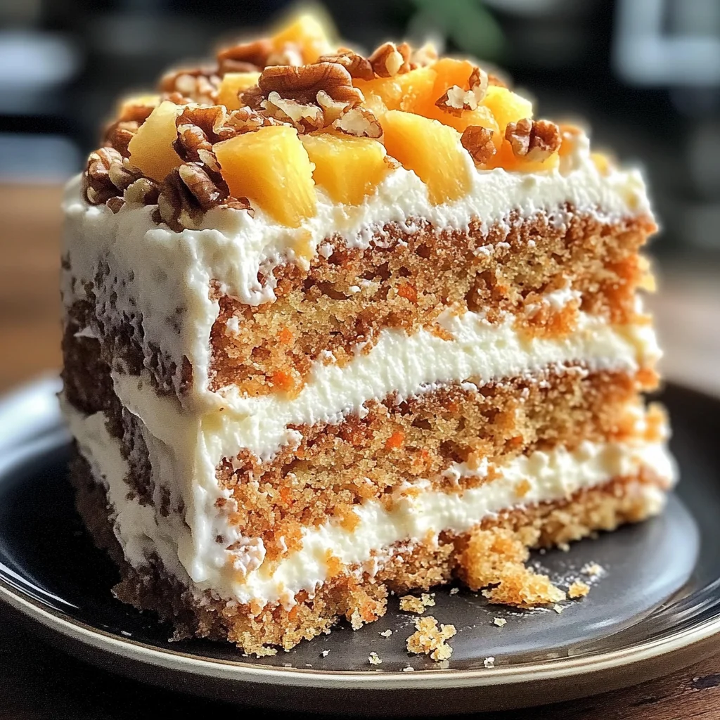 Pineapple Carrot Cream Cake : Moist & Tropical