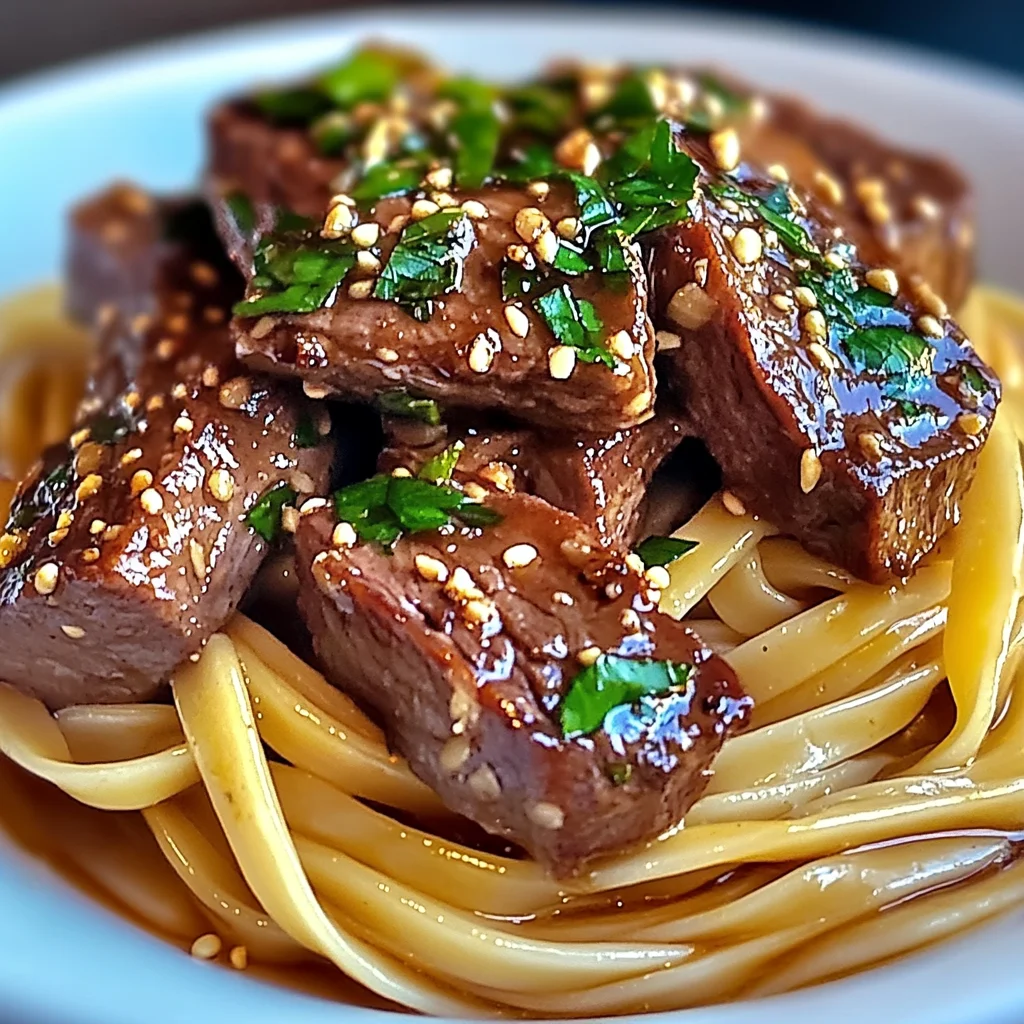 Sweet and Spicy Garlic Steak Pasta