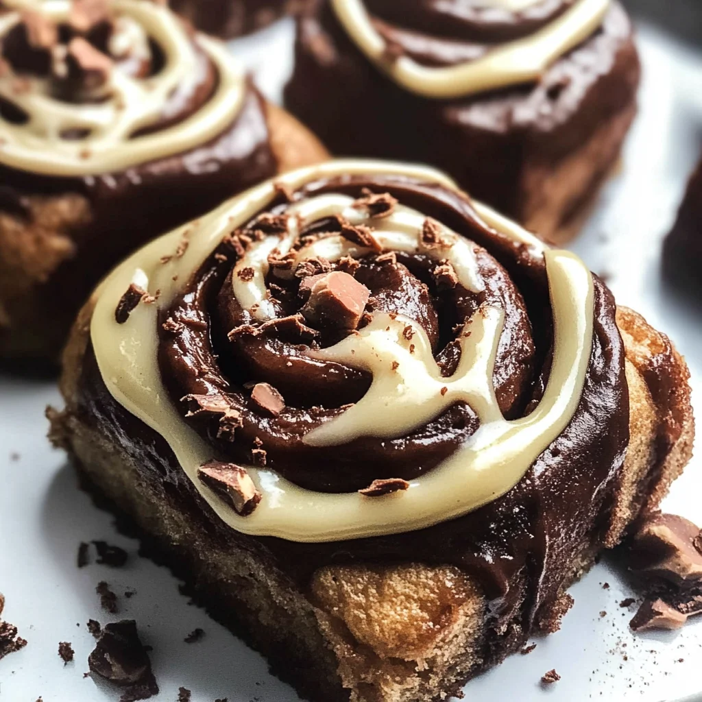 Chocolate Cinnamon Rolls with Hazelnut Icing