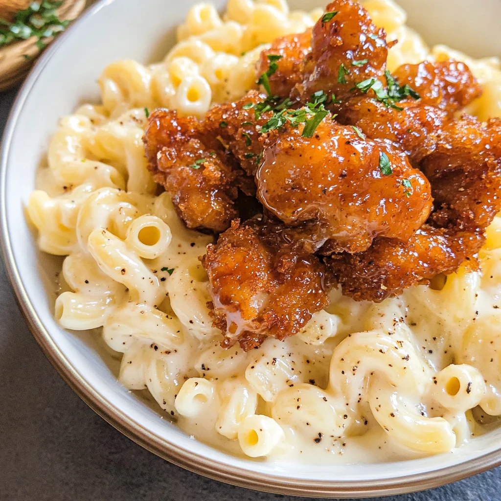 Creamy Honey Pepper Chicken Mac and Cheese Delight