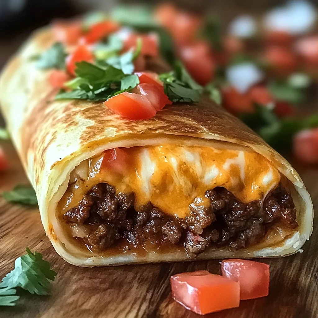 Crispy Cheesy Beef Chimichangas