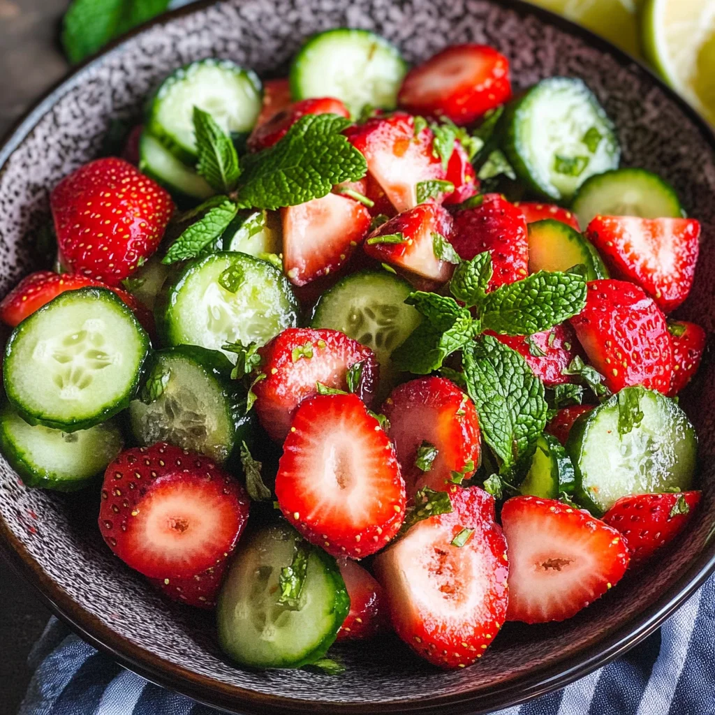 Cucumber Strawberry Salad (Just 6 Ingredients)