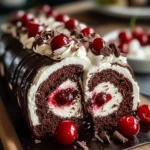 Elegant Black Forest Cake Roll