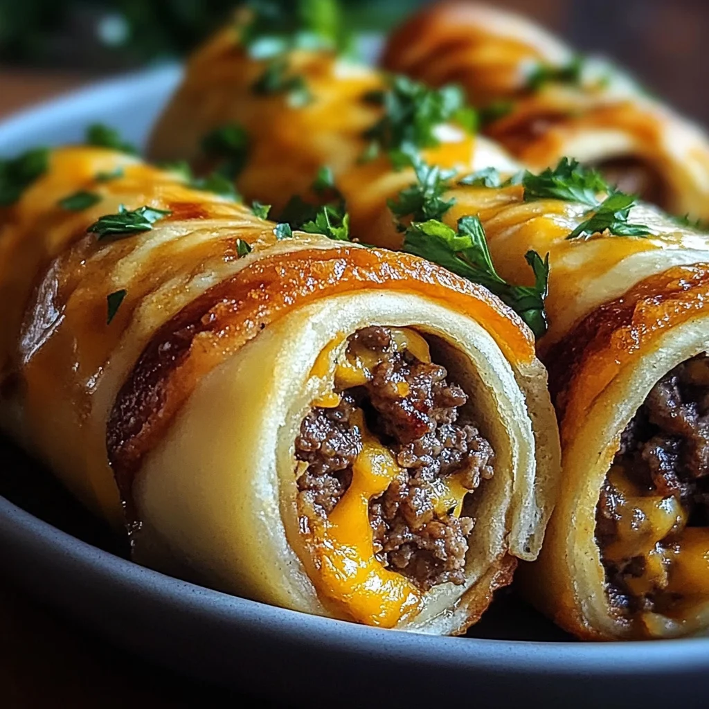 Garlic Butter Cheeseburger Rollups