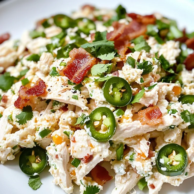 Keto Jalapeno Popper Cottage Cheese Chicken Salad