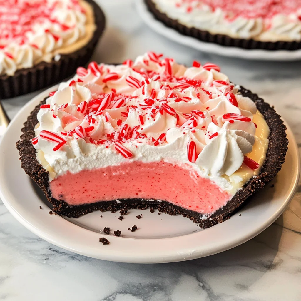 No Bake Christmas Peppermint Pie