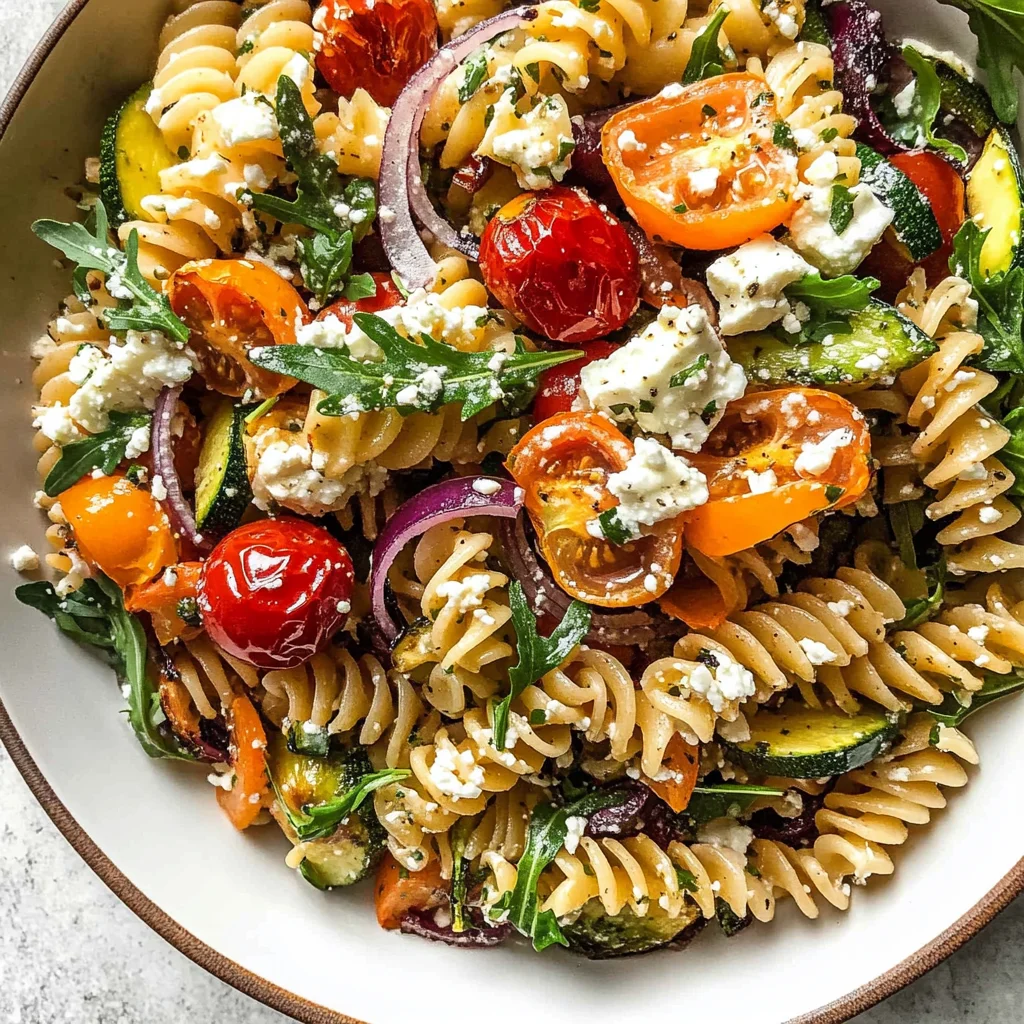 Roasted Veggie Pasta with Feta