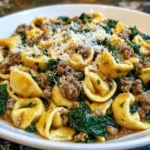 Savory Garlic Butter Beef and Spinach Tortellini