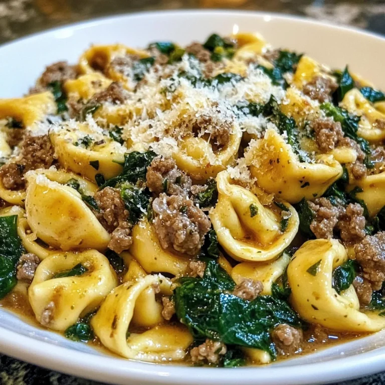 Savory Garlic Butter Beef and Spinach Tortellini