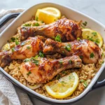 Baked Chicken Legs and Rice