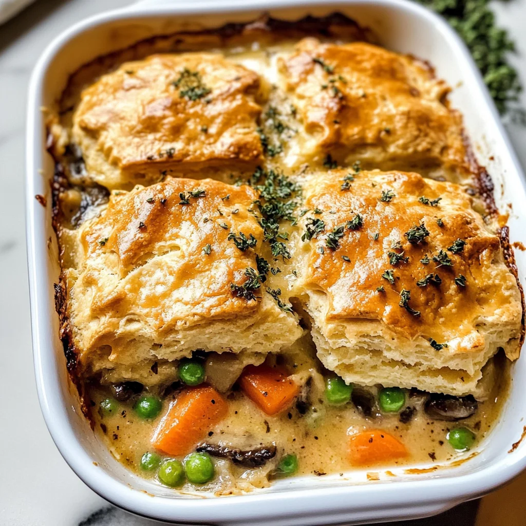 Biscuit Vegetable Pot Pie Casserole