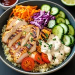 Chicken Quinoa Bowls with Coconut Lime Drizzle