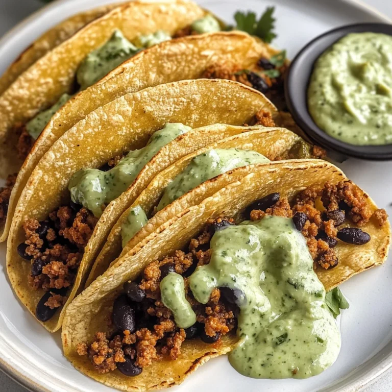 Crispy Baked Ground Turkey Tacos with Avocado Sauce