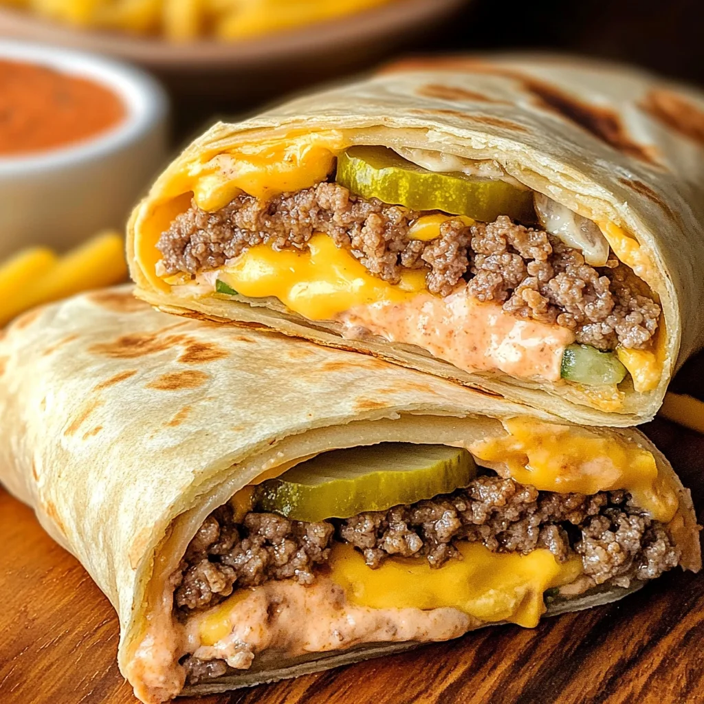 Easy Air Fryer Cheeseburger Wraps