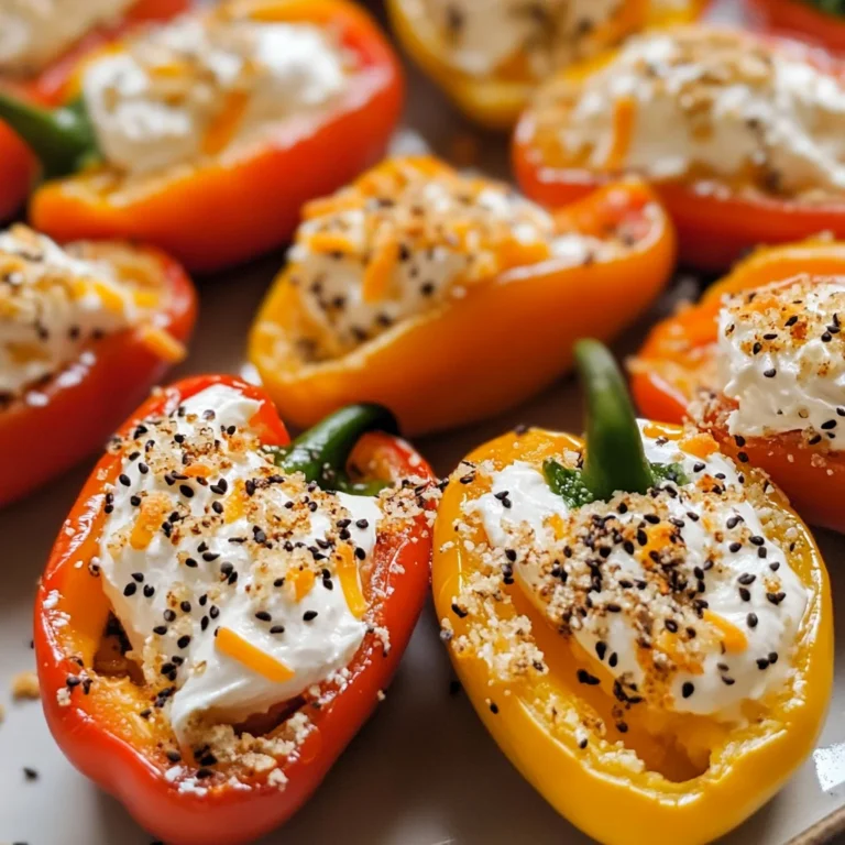 Everything Cream Cheese Stuffed Mini Bell Peppers