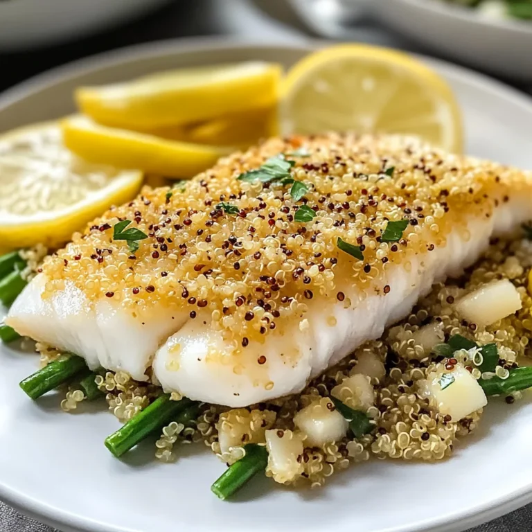 Garlic Lemon Cod with Crispy Quinoa Crust