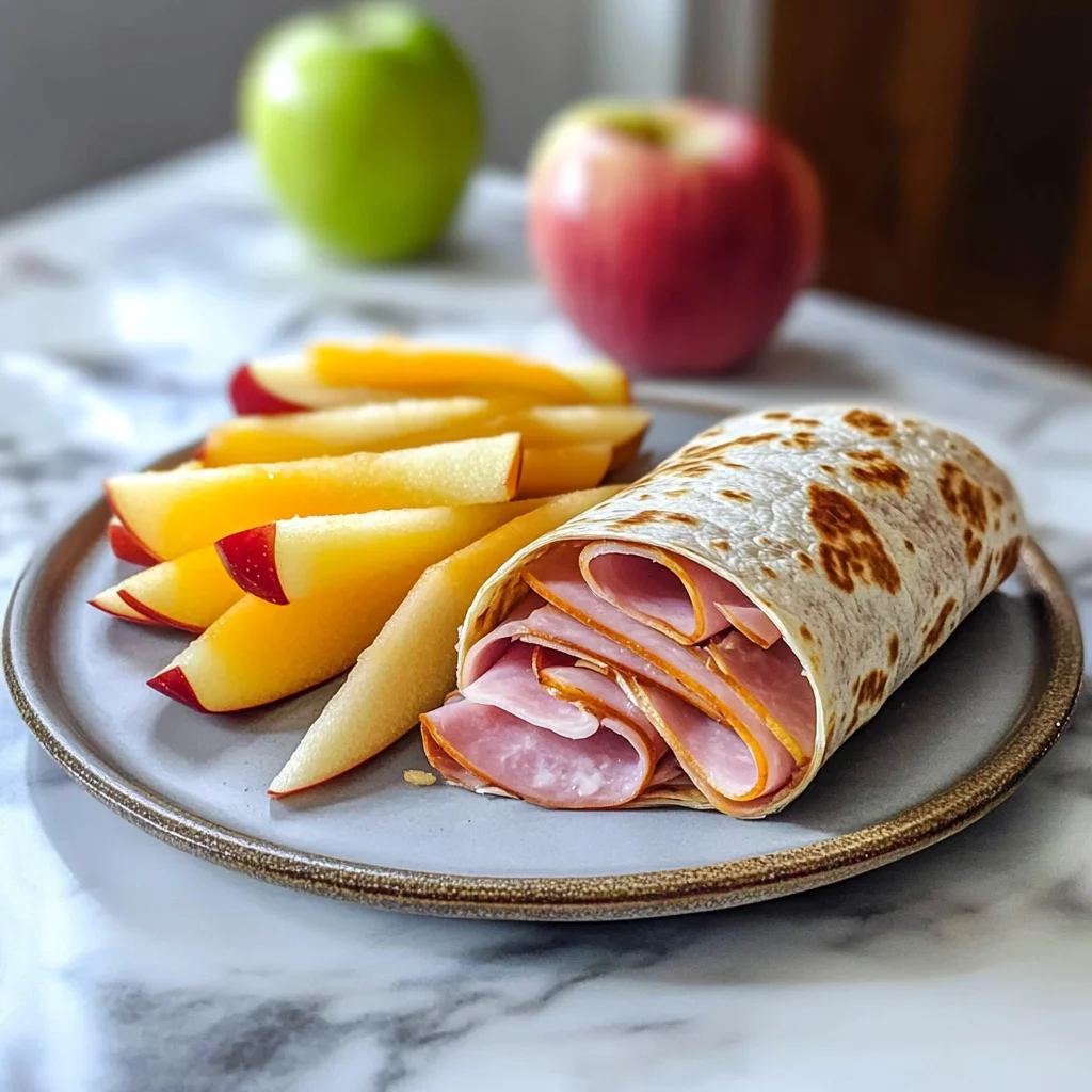 Ham, Apple and Cheese Wraps