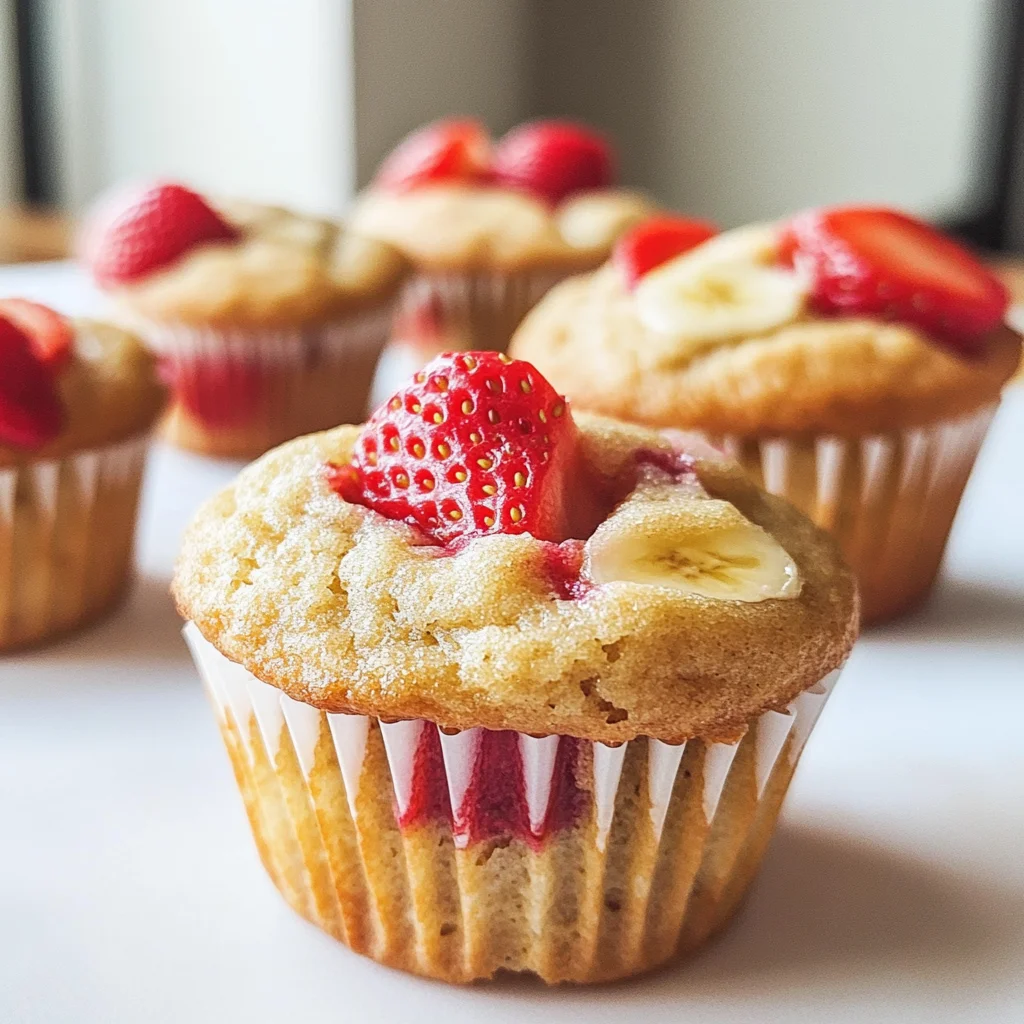 Healthy Strawberry Banana Yogurt Muffins