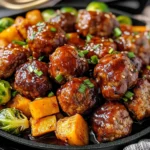 Korean BBQ Meatballs and Vegetables