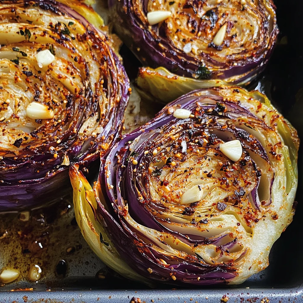 Oven Roasted Garlic Cabbage Steaks