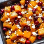 Roasted Butternut Squash with Cranberries and Feta Bliss