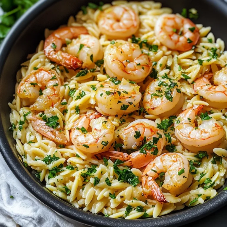 Shrimp Orzo In Lemon Garlic Sauce
