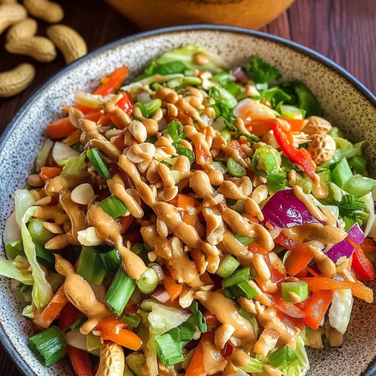 Thai Crunch Salad CPK Copycat (with peanut ginger sauce)