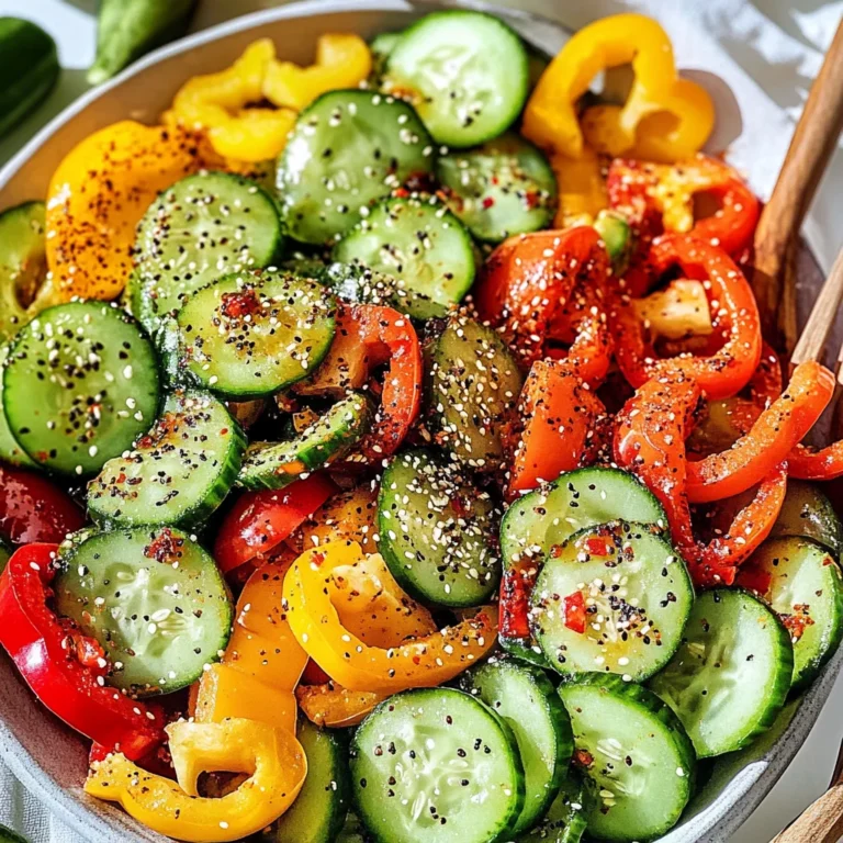 Viral TikTok Cucumber & Bell Pepper Salad