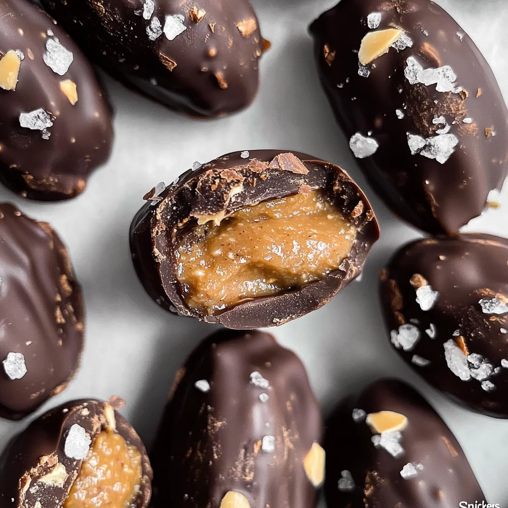 Almond Butter Stuffed Date "Snickers"