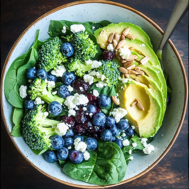 Blueberry Broccoli Spinach Salad