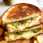 Crispy Dill Pickle Grilled Cheese Sandwich