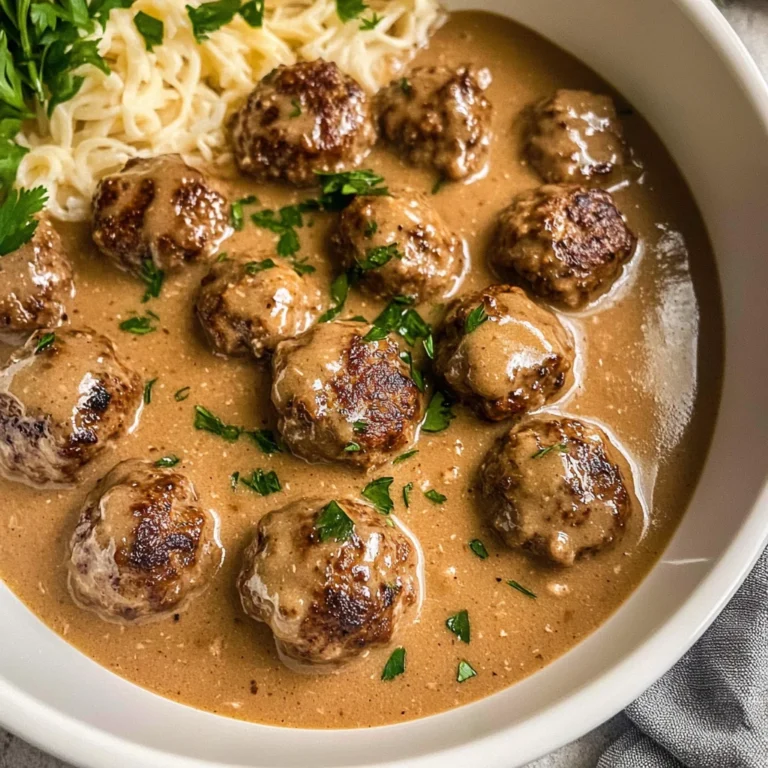 Crockpot Swedish Meatballs with Creamy Gravy