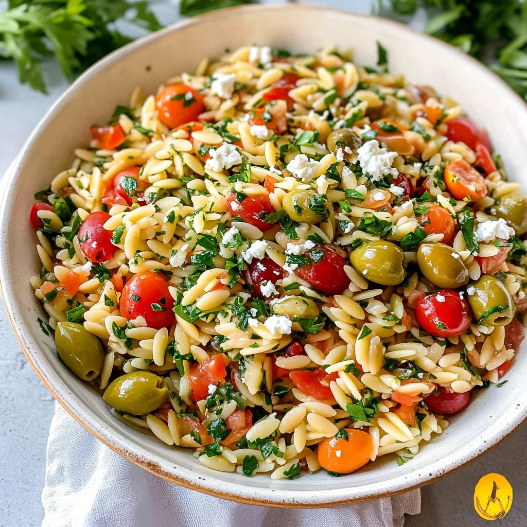 Light Orzo Olive Salad
