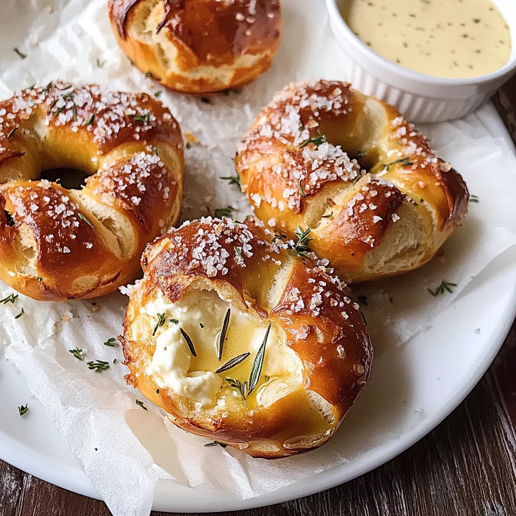 Mozzarella Stuffed Rosemary Parmesan Soft Pretzels