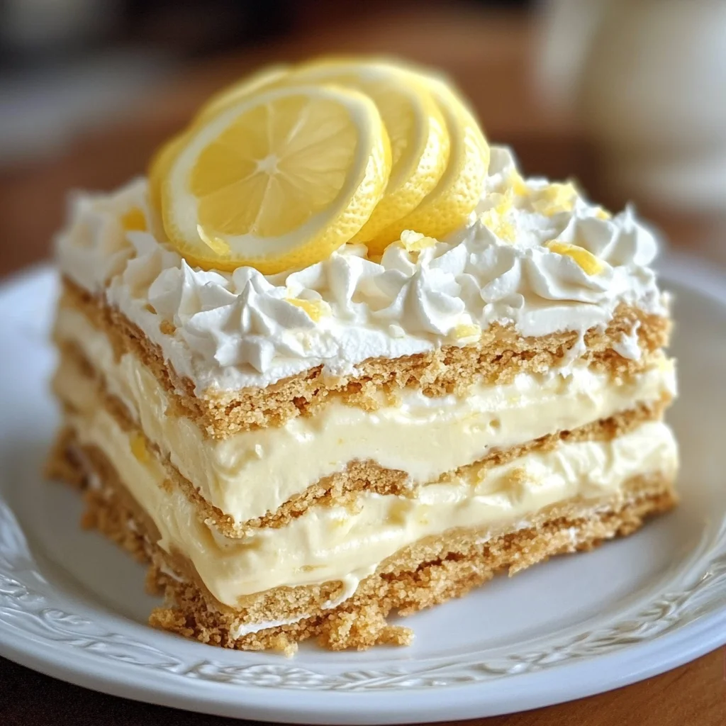 No-Bake Lemon Éclair Cake