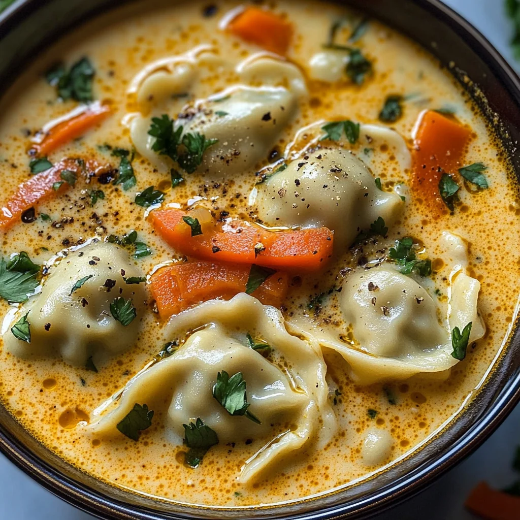 Quick Coconut Curry Soup with Dumplings