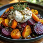 Roasted Beets and Carrots Salad with Burrata