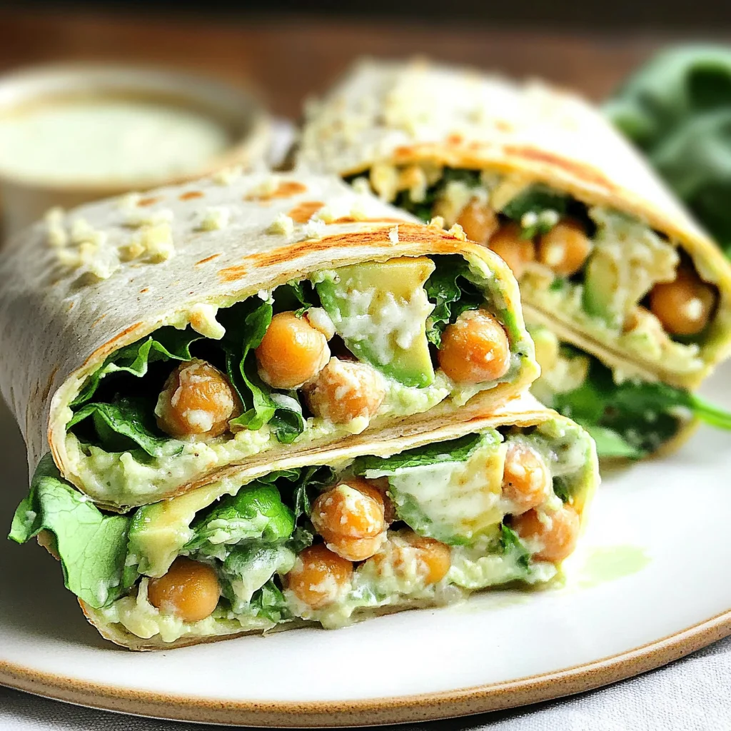 Chickpea Avocado Caesar Wraps