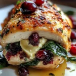Cranberry & Spinach Stuffed Chicken with Brie: A Cozy Delight