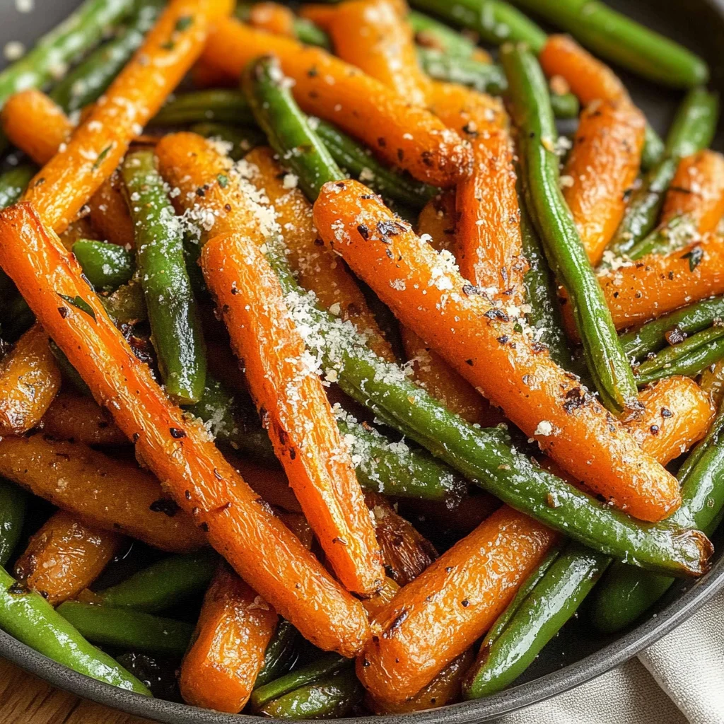 Crispy Roasted Carrots and Green Beans